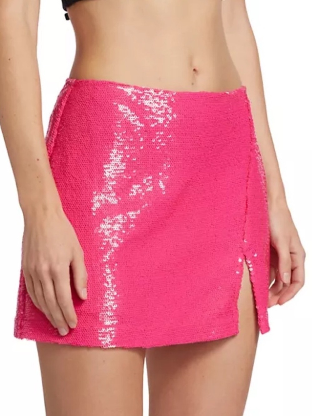 Love The Label Mona Sequin Mini Skirt with Front Notch